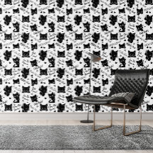 Muster für niedliche Schwarze Katzen und Redewendu