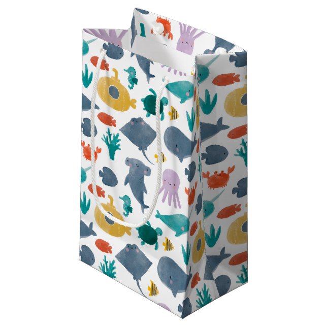 Muster für niedliche Wasserfarben Kleine Geschenktüte (Vorderseite Schrägansicht)
