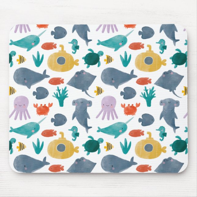Muster für niedliche Wasserfarben Mousepad (Vorne)