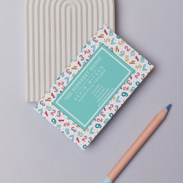 Muster für niedliche Zahlen - Lehrer/Lehrer Visitenkarte