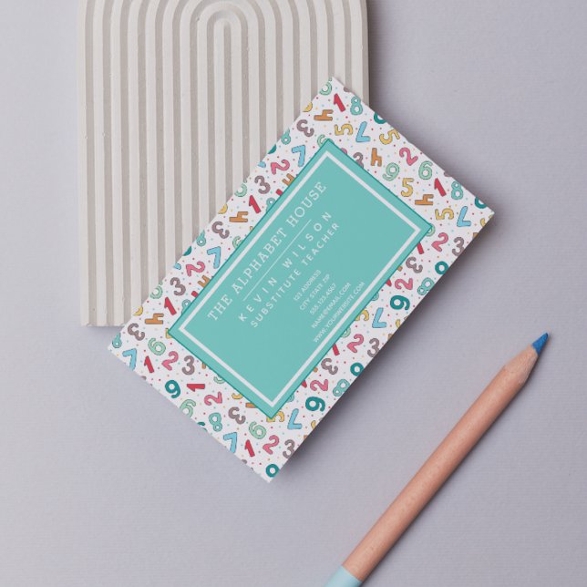 Muster für niedliche Zahlen - Lehrer/Lehrer Visitenkarte (Von Creator hochgeladen)