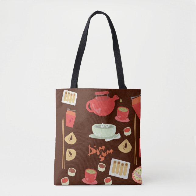 Muster für niedlichen und Dim Sum Fun Food Cartoon Tasche (Vorderseite)