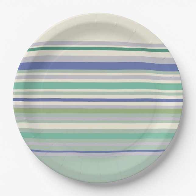 Muster für Nordic Pastell Stripes Pappteller (Vorderseite)