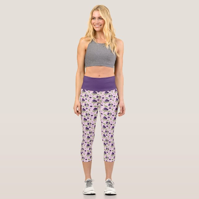 Muster für Obstkörbe - Blaubeeren Capri Leggings (Vorderseite)