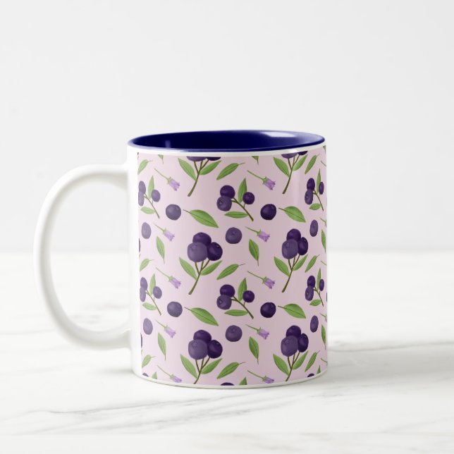 Muster für Obstkörbe - Blaubeeren Zweifarbige Tasse (Links)
