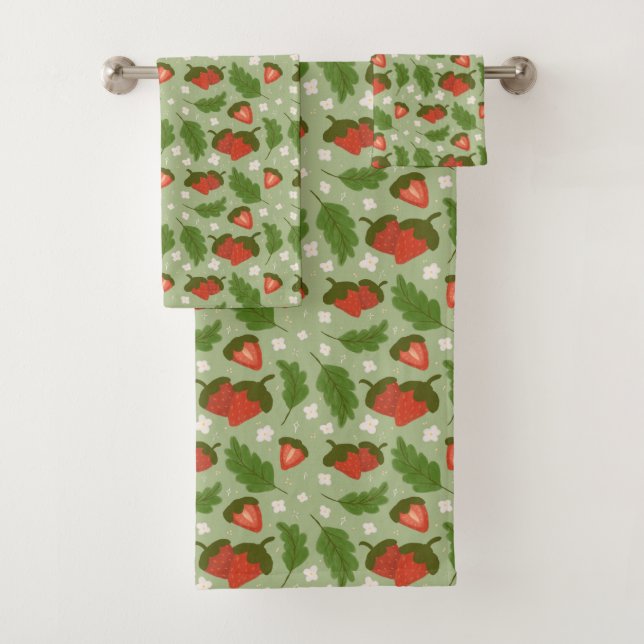 Muster für Obstkörbe - Erdbeeren Badhandtuch Set (Insitu)