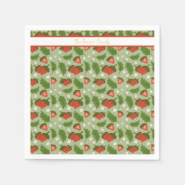 Muster für Obstkörbe - Erdbeeren Serviette