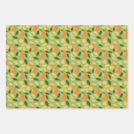 Muster für Obstkörbe - Orangen Geschenkpapier Set