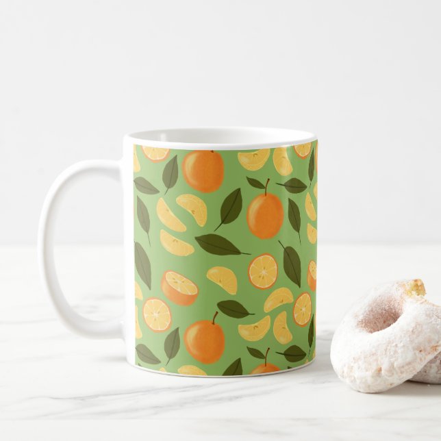 Muster für Obstkörbe - Orangen Kaffeetasse (Mit Donut)