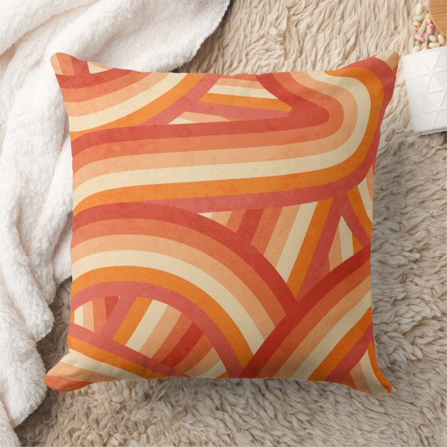 Muster für Orangen- und CremRetro-Regenbogen Kissen (Decke)