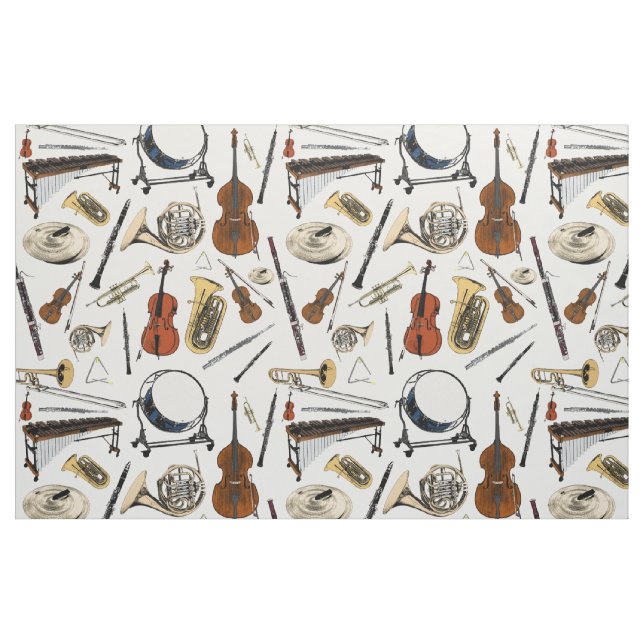 Muster für Orchesterinstrumente Stoff (Fat Quarter (45,7 x 55,9 cm))
