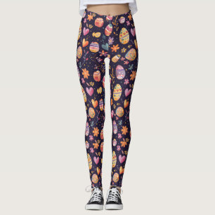Muster für Ostereier und Blume Leggings