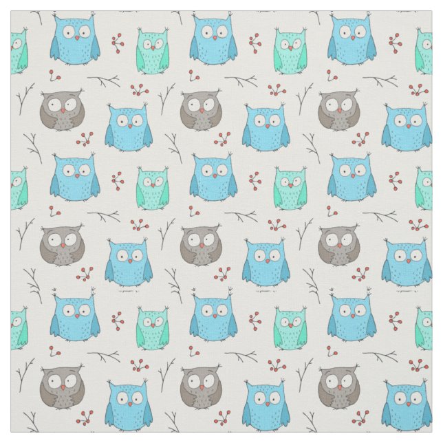 Muster für Owls und Branchen Stoff (Muster)