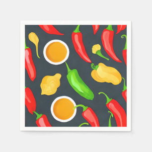 Muster für Paprikaschoten für Hot Chili Serviette