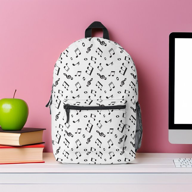 Muster für personalisierte Monogramm-Musiknoten Bedruckter Rucksack (Von Creator hochgeladen)