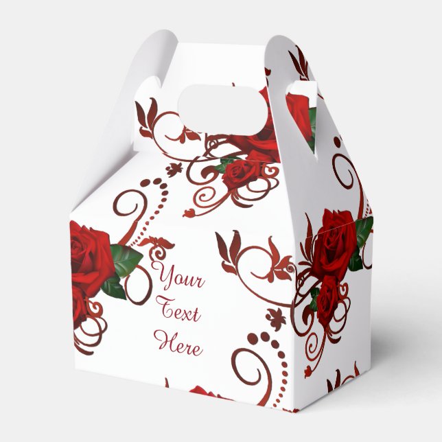 Muster für personalisierte Rote Rosen Geschenkschachtel (Vorderseite)
