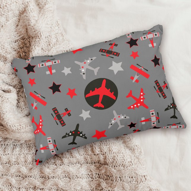 Muster für Red Black Gray Airplanes Dekokissen (Von Creator hochgeladen)