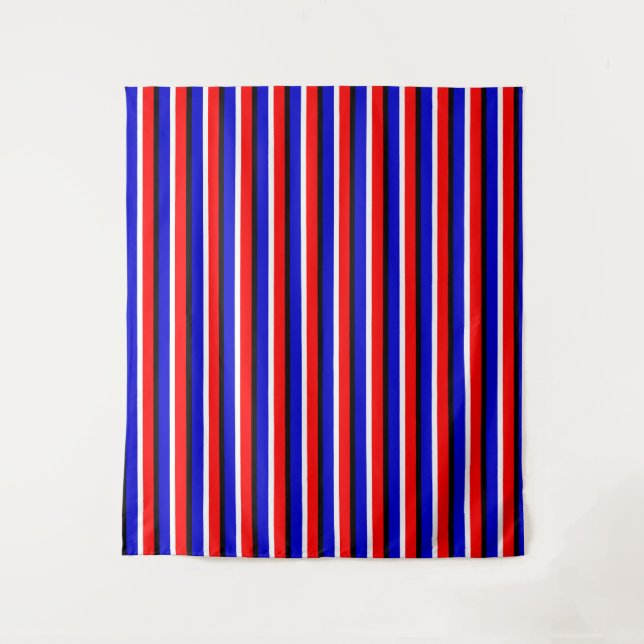 Muster für Red Blue Stripes Wandteppich (Vorderseite)