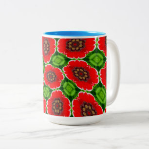 Muster für Red Corn Poppies Zweifarbige Tasse