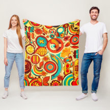 Muster für Retro 70er Groovy Fall Herbstelemente