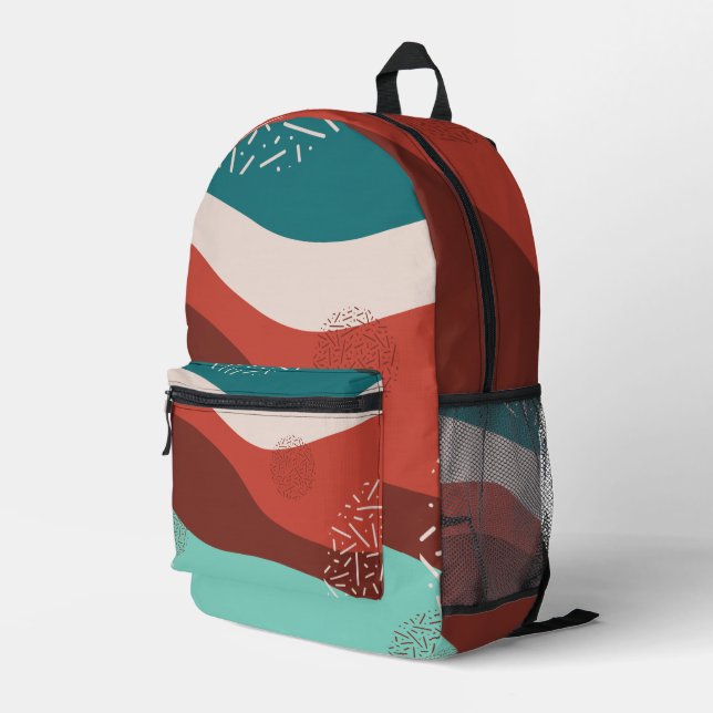 Muster für Retro-Anweisungen Bedruckter Rucksack (Rückseitige Ecke Rechts)