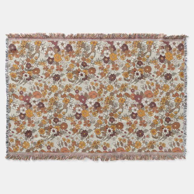 Muster für Retro-Boho-Blume Decke (Vorderseite)