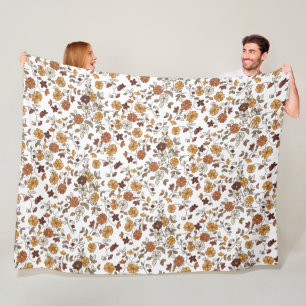 Muster für Retro-Boho-Blume Fleecedecke