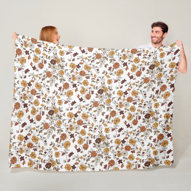 Muster für Retro-Boho-Blume Fleecedecke (Beispiel)
