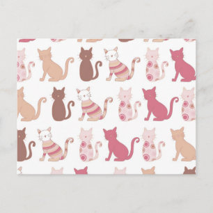 Muster für Retro Cat Lovers Postkarte