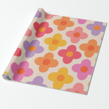 Muster für Retro-farbige Hippie-Mod-Blume