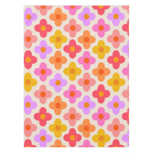 Muster für Retro-farbige Hippie-Mod-Blume Tischdecke