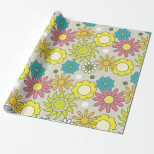 Muster für Retro-Floral Geschenkpapier