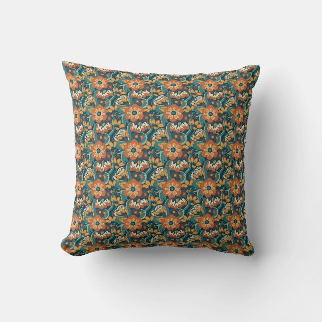 Muster für Retro-Floral Kissen (Vorderseite)