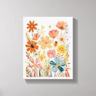 Muster für Retro-Floral Leinwanddruck