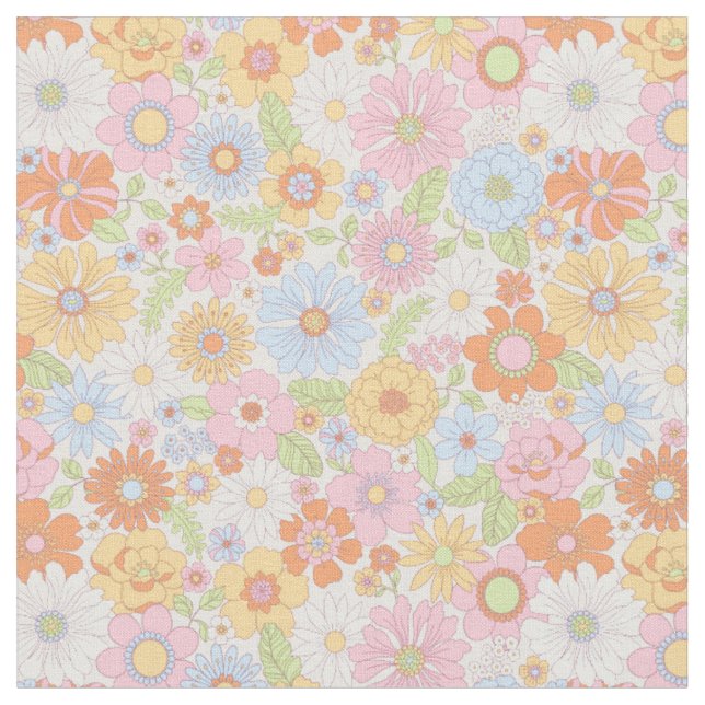 Muster für Retro-Floral Stoff (Nahaufnahme)