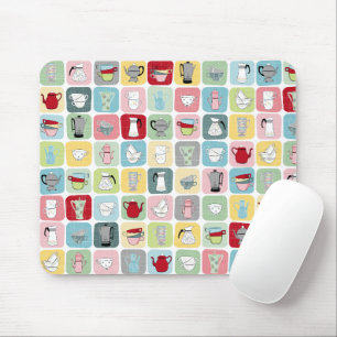 Muster für Retro-Kaffeeköpfe und Kaffeekuppen Mousepad