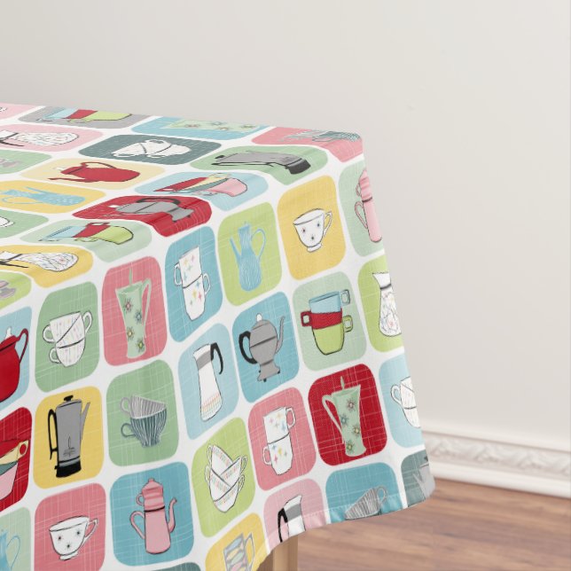 Muster für Retro-Kaffeeköpfe und Kaffeekuppen Tischdecke (Beispiel)