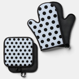 Muster für Retro-Punkte Ofenhandschuh & Topflappen-Set