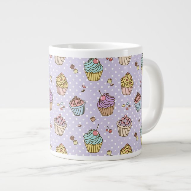 Muster für Retro-Süßigkeiten Jumbo-Tasse (Vorderseite Rechts)