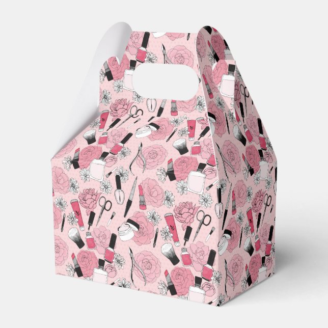Muster für rosa Blumenbeauty Geschenkschachtel (Vorderseite)