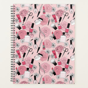Muster für rosa Blumenbeauty Planer