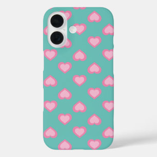 Muster für rosa Herzen iPhone 16 Hülle