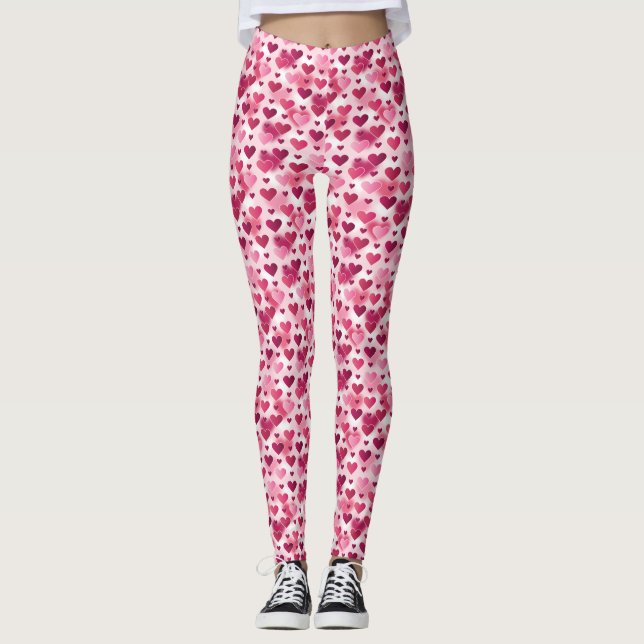 Muster für rosa Herzen Leggings (Vorderseite)