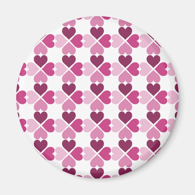 Muster für rosa Herzen Magnet (Vorne)