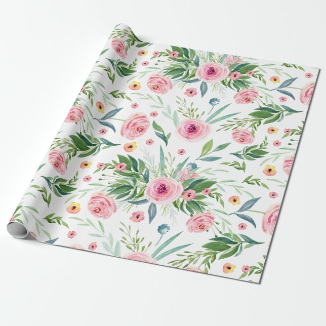 Muster für Rose der Blume Geschenkpapier (Ungerollt)