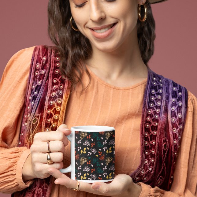 Muster für Rose und Blätter Kaffeetasse (Roses mug)