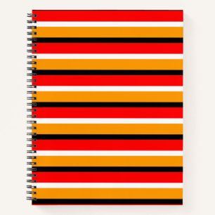 Muster für rote Orangen Streifen Notizbuch