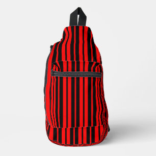 Muster für rote schwarze vertikale Streifen Crossbody Bag