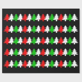 Muster für rote, weiße, grüne Weihnachtsbaumsymbol Geschenkpapier