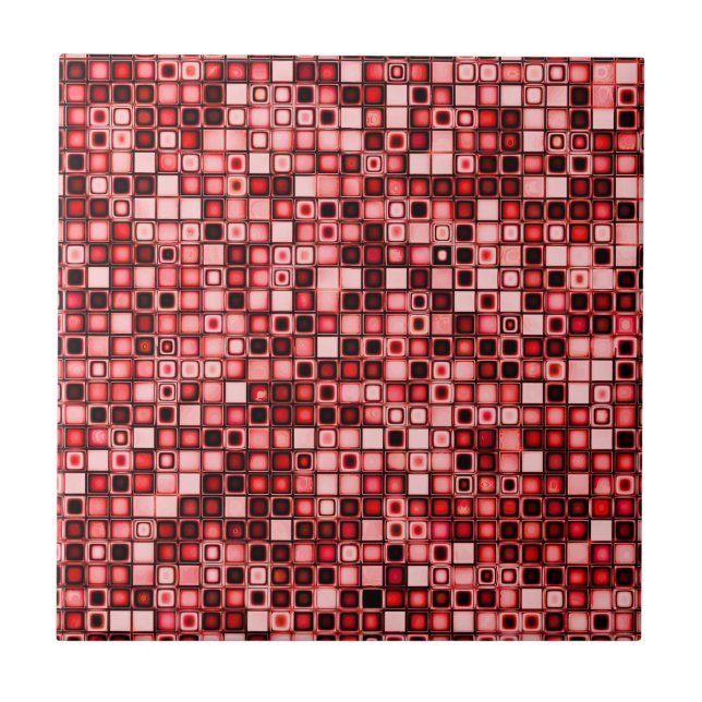 Muster für rote, weiße und schwarze, funky Retro-F Fliese (Vorderseite)
